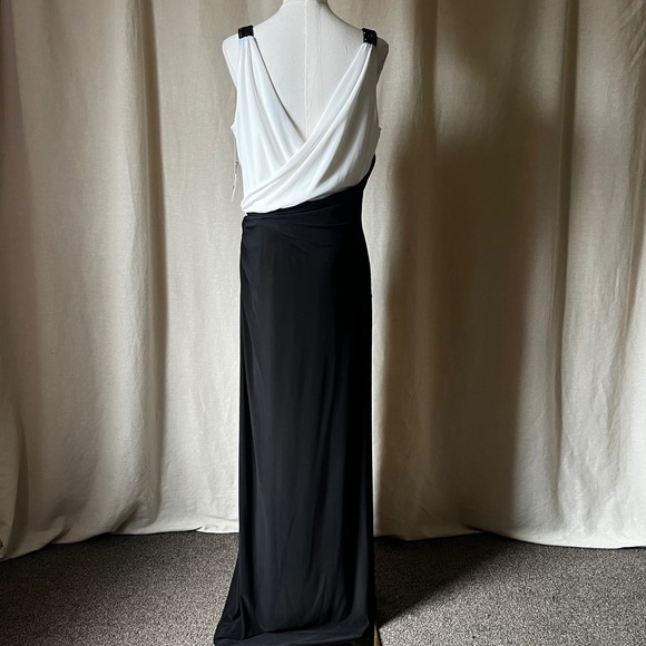 Lauren Ralph Lauren Beaded Colorblock Surplice Gown Dress Sz 14 NWT Formal Maxi - Picture 5 of 8